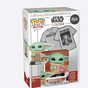 Funko Pop Star Wars The Mandalorian-Grogu with Cookie Adult T Shirt included